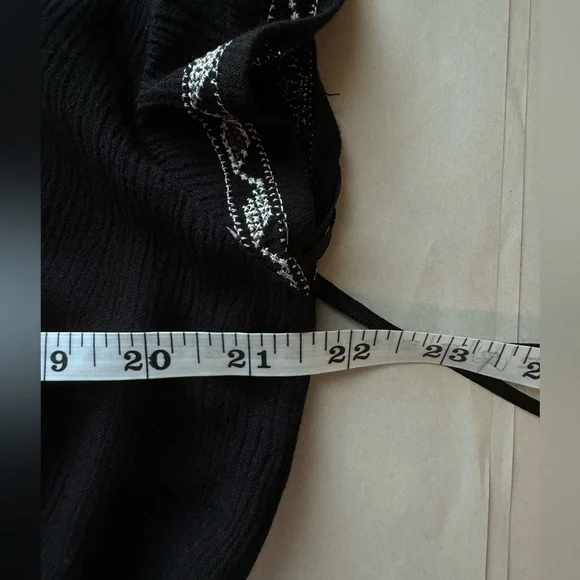 Free People Black Woman's Luca Embroidered Boho Top, Size M - Picture 8 of 8